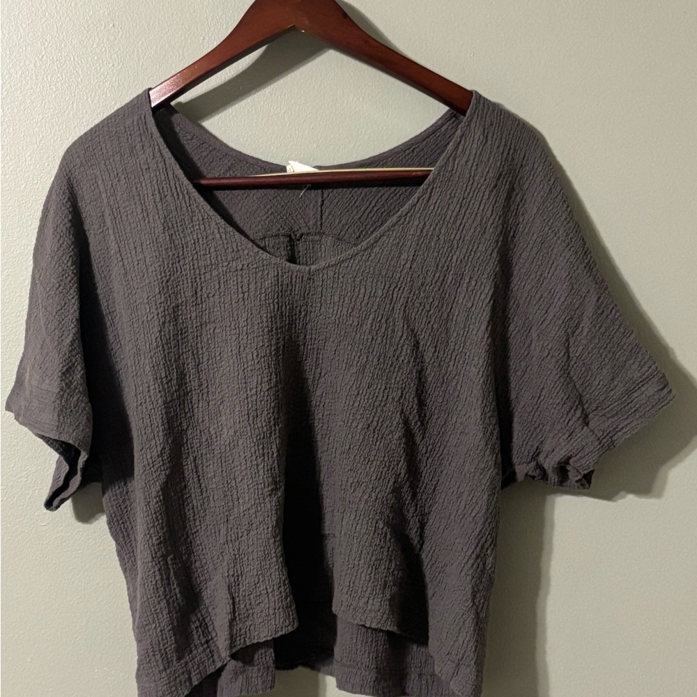 Flawless Charcoal Textured Blouse